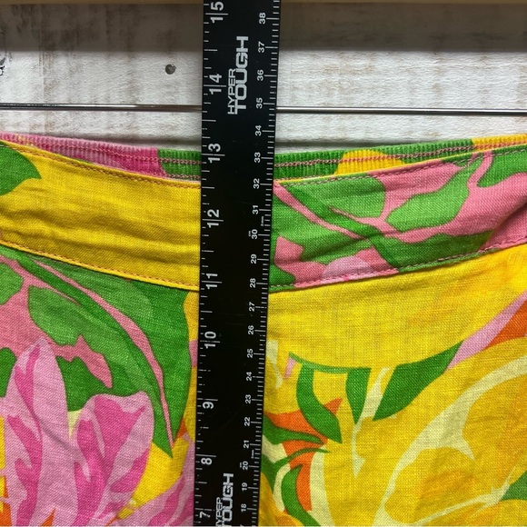 C&C‎ California Pants Womens XL Linen Colorful Floral Tropical Beach Resort - Picture 10 of 11